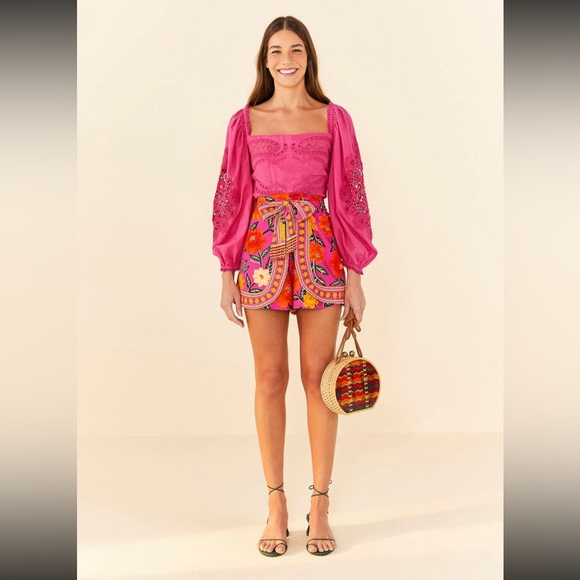 FARM Rio Pink Embroidered Blouse - Picture 4 of 9